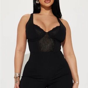 Black Lace Detail Bodysuit